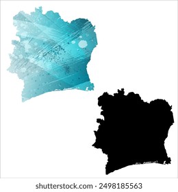 High detailed vector map. Ivory Coast.