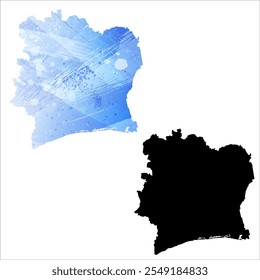 Mapa vetorial altamente detalhado. Costa do Marfim.