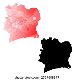 High detailed vector map. Ivory Coast.