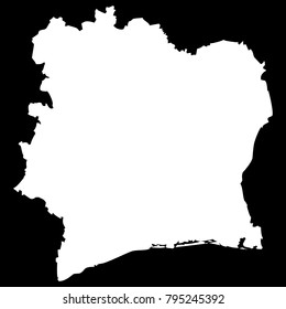 High detailed vector map - Ivory Coast