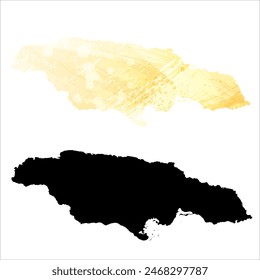 High detailed vector map. Jamaica.