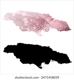 Mapa de Vector detallado. Jamaica.