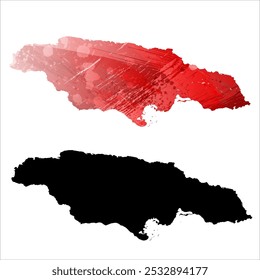 High detailed vector map. Jamaica.