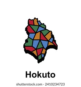High detailed vector map - Japan, Map City of Hokuto, isolated on white background