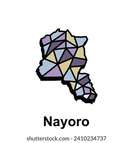High detailed vector map - Japan, Map City of Nayoro, isolated on white background