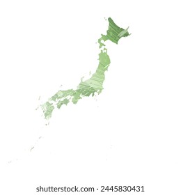 High detailed vector map. Japan.