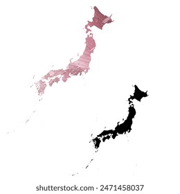 High detailed vector map. Japan.