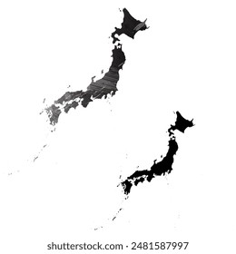 High detailed vector map. Japan.