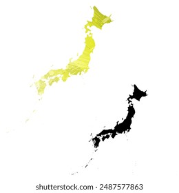 Detaillierte Karte der Vektorgrafik. Japan.