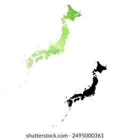 High detailed vector map. Japan.