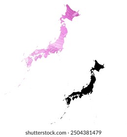 High detailed vector map. Japan.