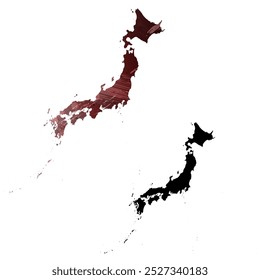 Mapa vetorial altamente detalhado. Japão.