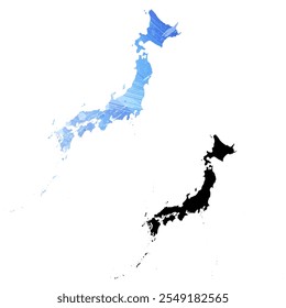 Detaillierte Vektorkarte mit hoher Auflösung. Japan.