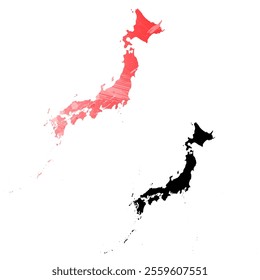 High detailed vector map. Japan.