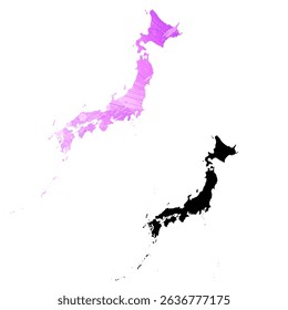 High detailed vector map. Japan.