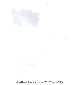 High detailed vector map. Jersey. Watercolor style. Periwinkle color. Pastel lilac color. Delicate purple.