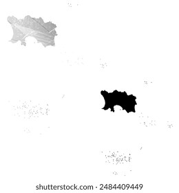 High detailed vector map. Jersey.