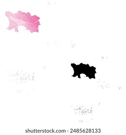 High detailed vector map. Jersey.