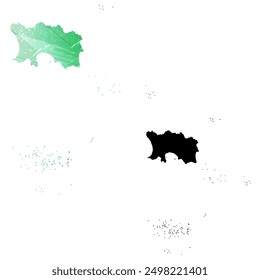 High detailed vector map. Jersey.