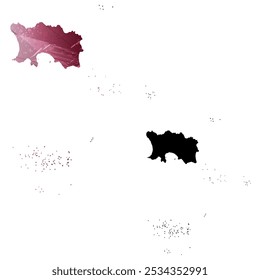 High detailed vector map. Jersey.