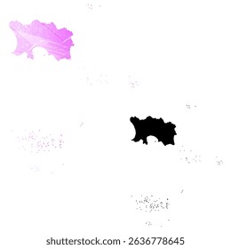 High detailed vector map. Jersey.