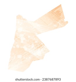 Mapa vectorial detallado alto. Jordania. Estilo acuarela. Color delicado del precio.