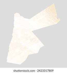 High detailed vector map. Jordan. Watercolor style. Banana color. Pastel yellow color.

