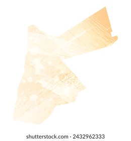 High detailed vector map. Jordan. Watercolor style. Yellow color.