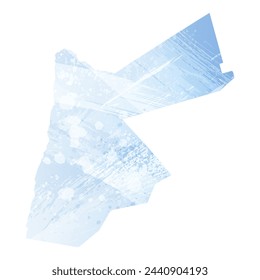 High detailed vector map. Jordan. Watercolor style. Pale cornflower. Blue color.