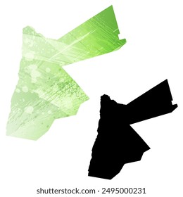 Detaillierte Karte der Vektorgrafik. Jordanien.