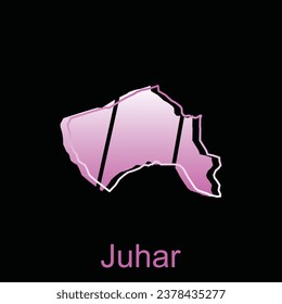 High detailed vector map of Juhar City modern outline, Logo Vector Design. Abstract, designs concept, logo, logotype element for template.