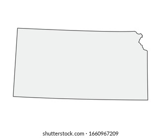 High detailed vector map. Kansas USA state.