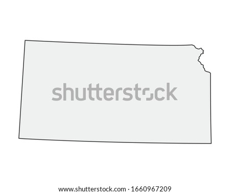 High detailed vector map. Kansas USA state.