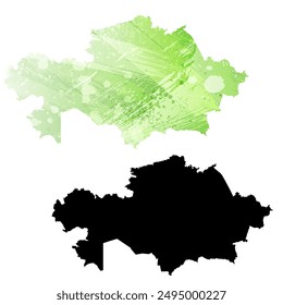 High detailed vector map. Kazakhstan.