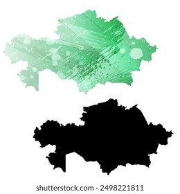 Alto mapa de Vector detallado. Kazajistán.