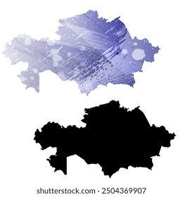 Alto mapa de Vector detallado. Kazajistán.