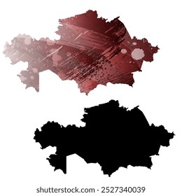Alto mapa de Vector detallado. Kazajistán.