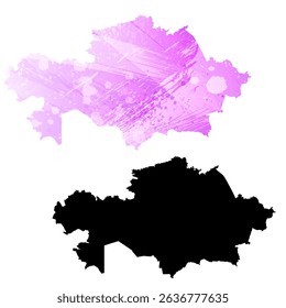 High detailed vector map. Kazakhstan.