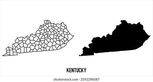 High detailed vector map - Kentucky