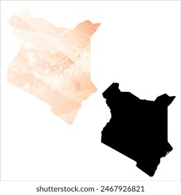 High detailed vector map. Kenya.