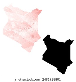 High detailed vector map. Kenya.