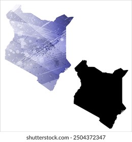 High detailed vector map. Kenya.