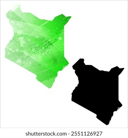 Alto mapa de Vector detallado. Kenia.