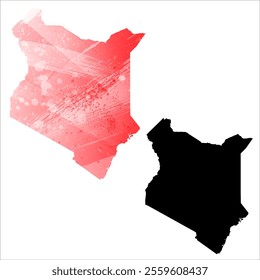 High detailed vector map. Kenya.