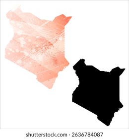 High detailed vector map. Kenya.