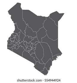 High detailed vector map - Kenya