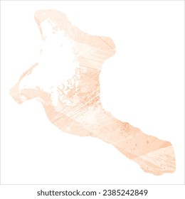 High detailed vector map. Kiribati. Watercolor style. Apricot color.