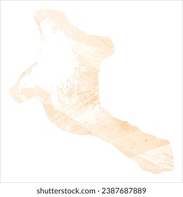 High detailed vector map. Kiribati. Watercolor Style. Apricot delicate color.