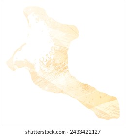 High detailed vector map. Kiribati. Watercolor style. Yellow color.