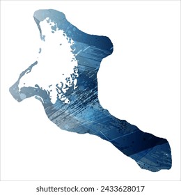 High detailed vector map. Kiribati. Watercolor style. Deep blue color. Berlin azure.